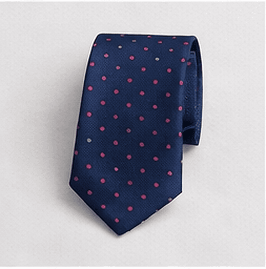ドットネクタイ（ネイビー×レッド）