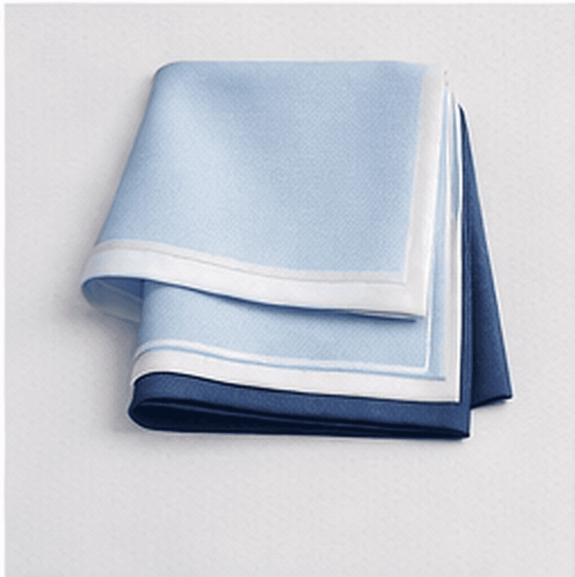 バイカラーポケットチーフ（ブルー）