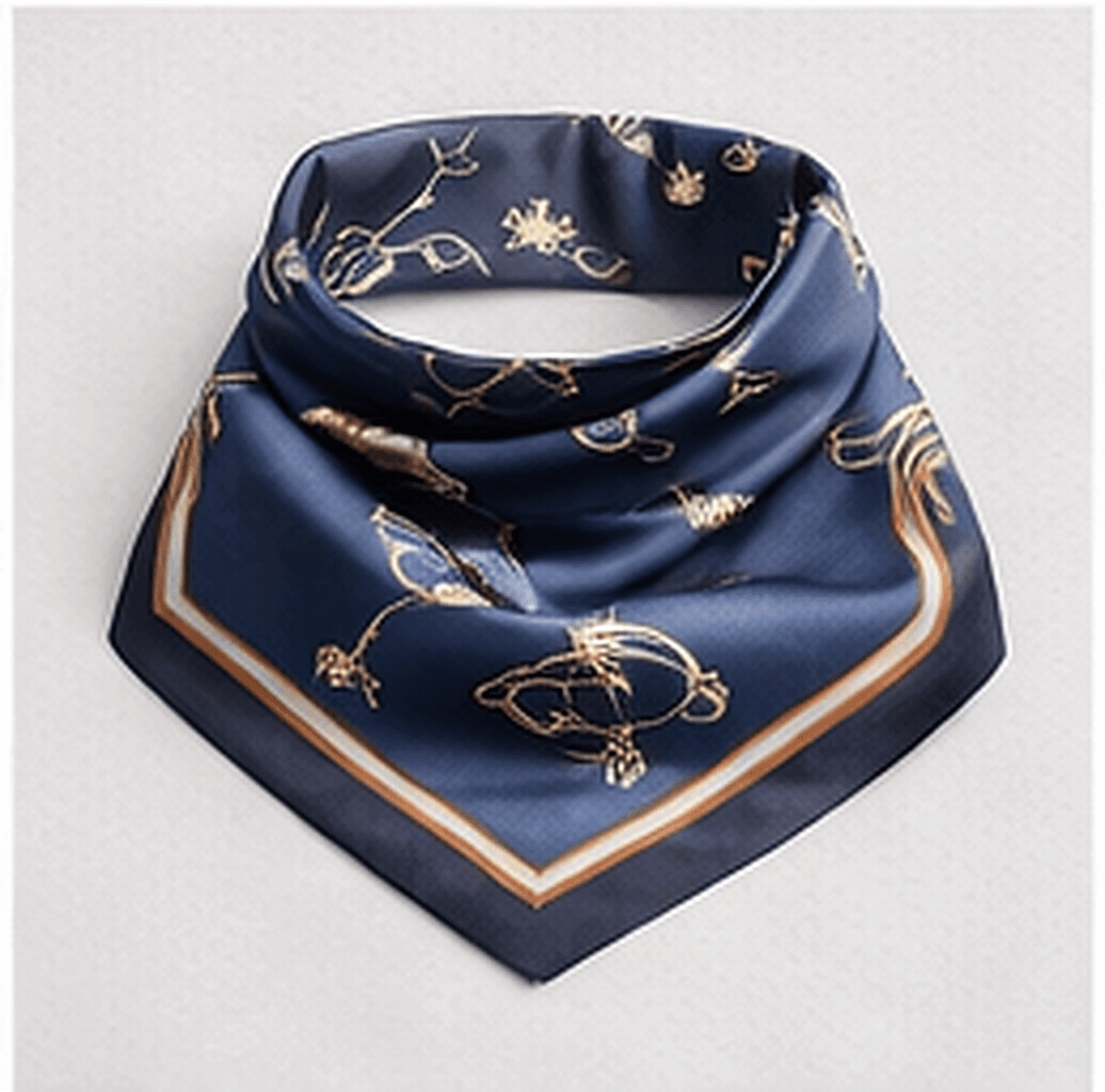 シルクスカーフ（ネイビー）