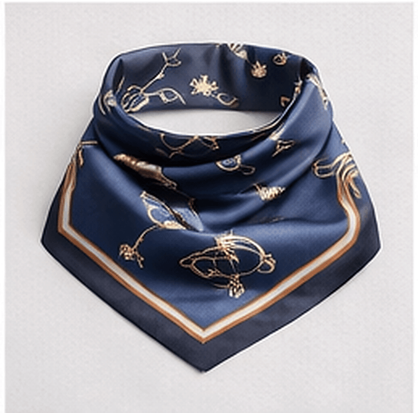 シルクスカーフ（ネイビー）
